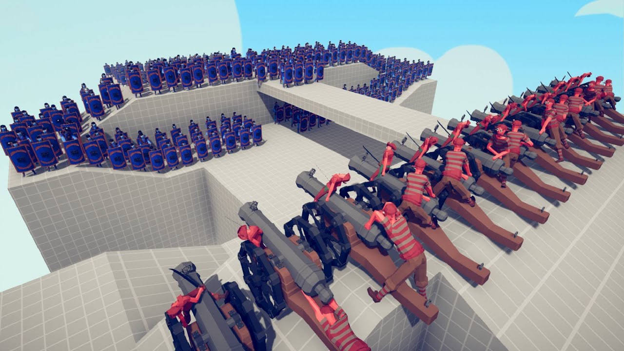 5x BOMB CANON VS 50x EVERY SHIELD UNIT | TABS - Totally Accurate Battle Simulator