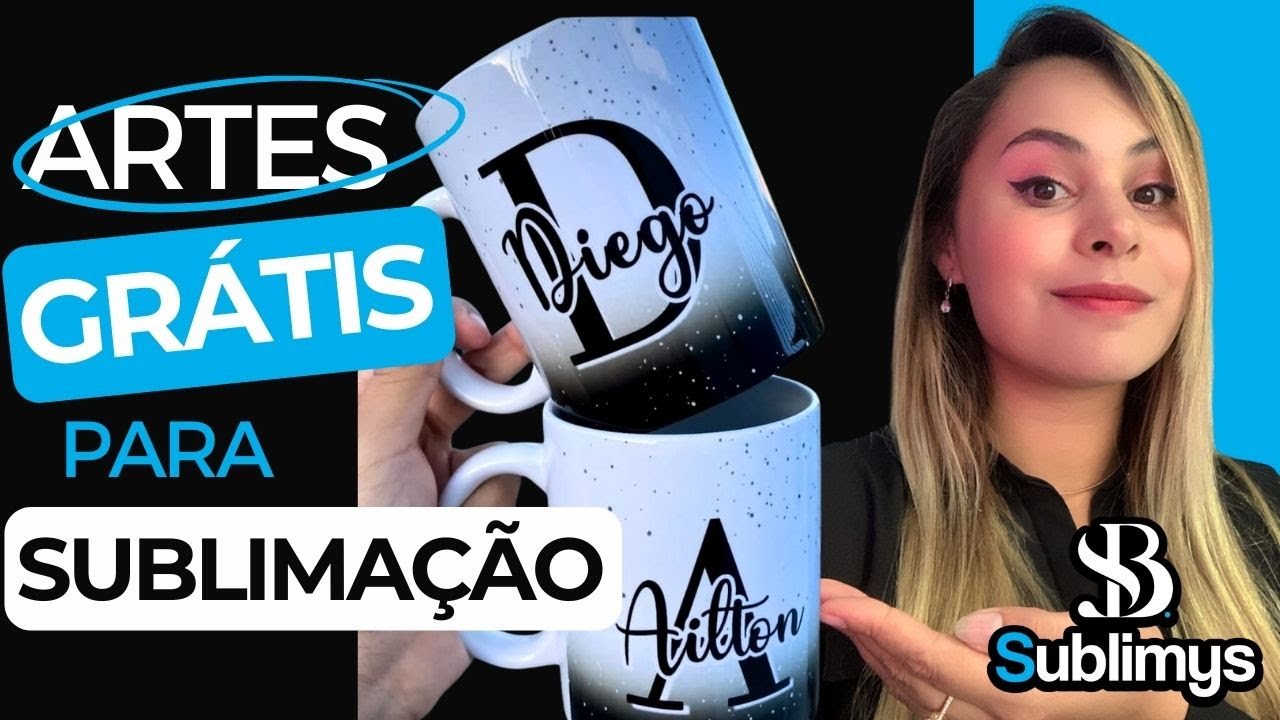Como Fazer Artes para Canecas + Artes Alfabeto GRÁTIS - Sublimys -Sublimação em Canecas