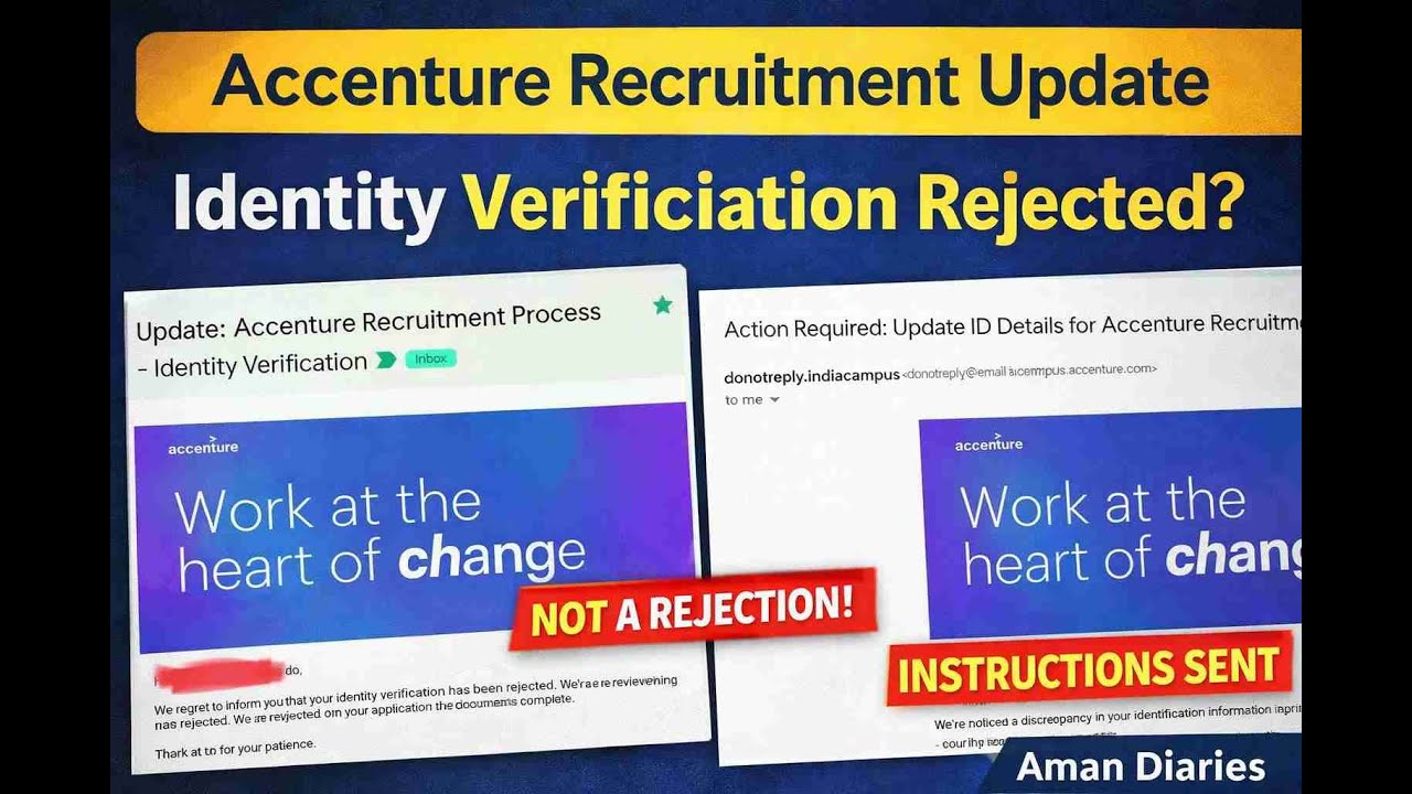 Accenture Identity Verification Rejected ❌ | NOT a Rejection | Action Required Mail Explained 🔥
