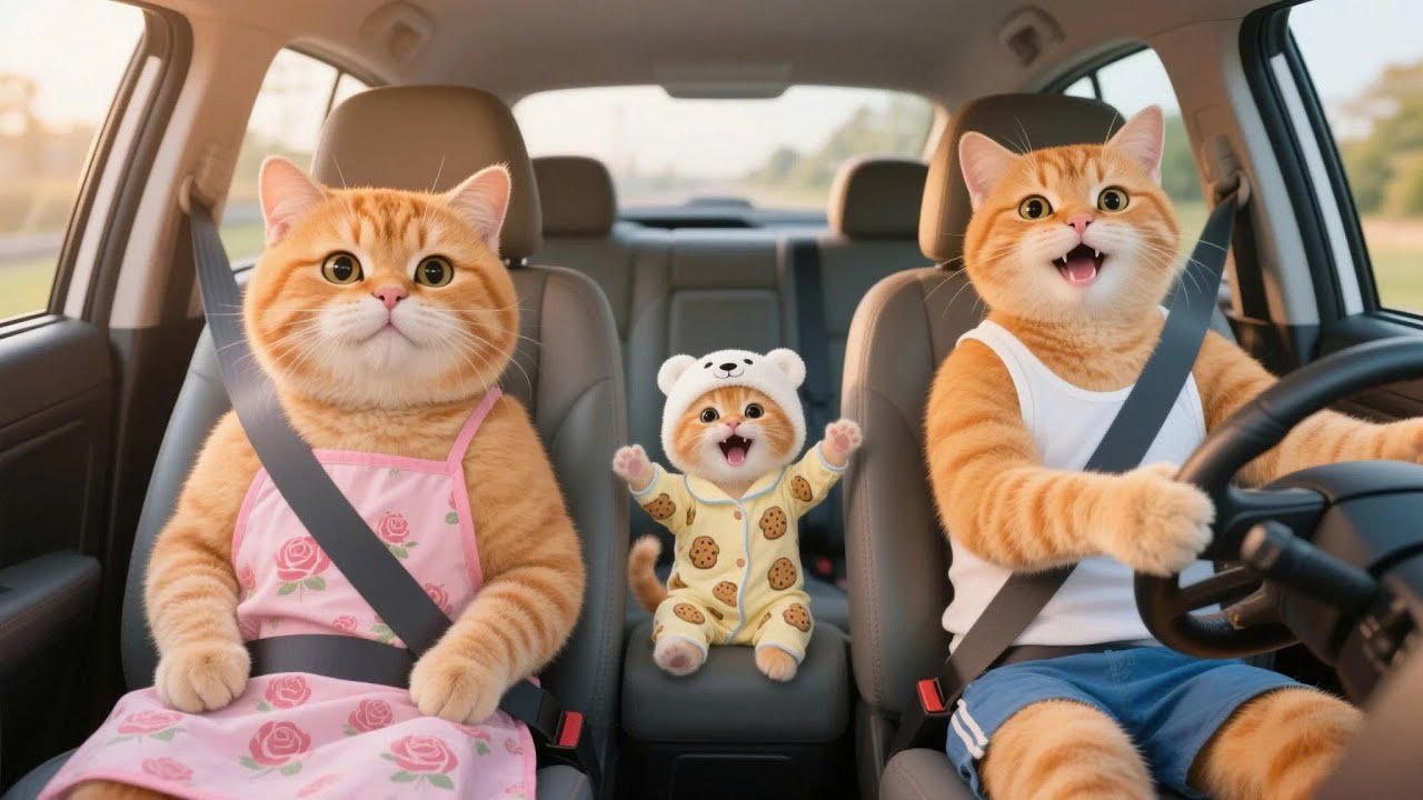 Papa Cat & Mama Cat Take Ginger Back to the Hometown to Visit Grandma 🐾👵 | Funny Cat Videos