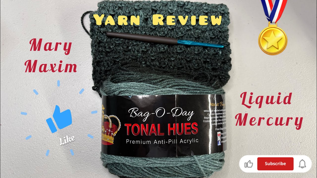 Yarn Review - Mary Maxim Bag O Day Tonal Hues, Liquid Mercury