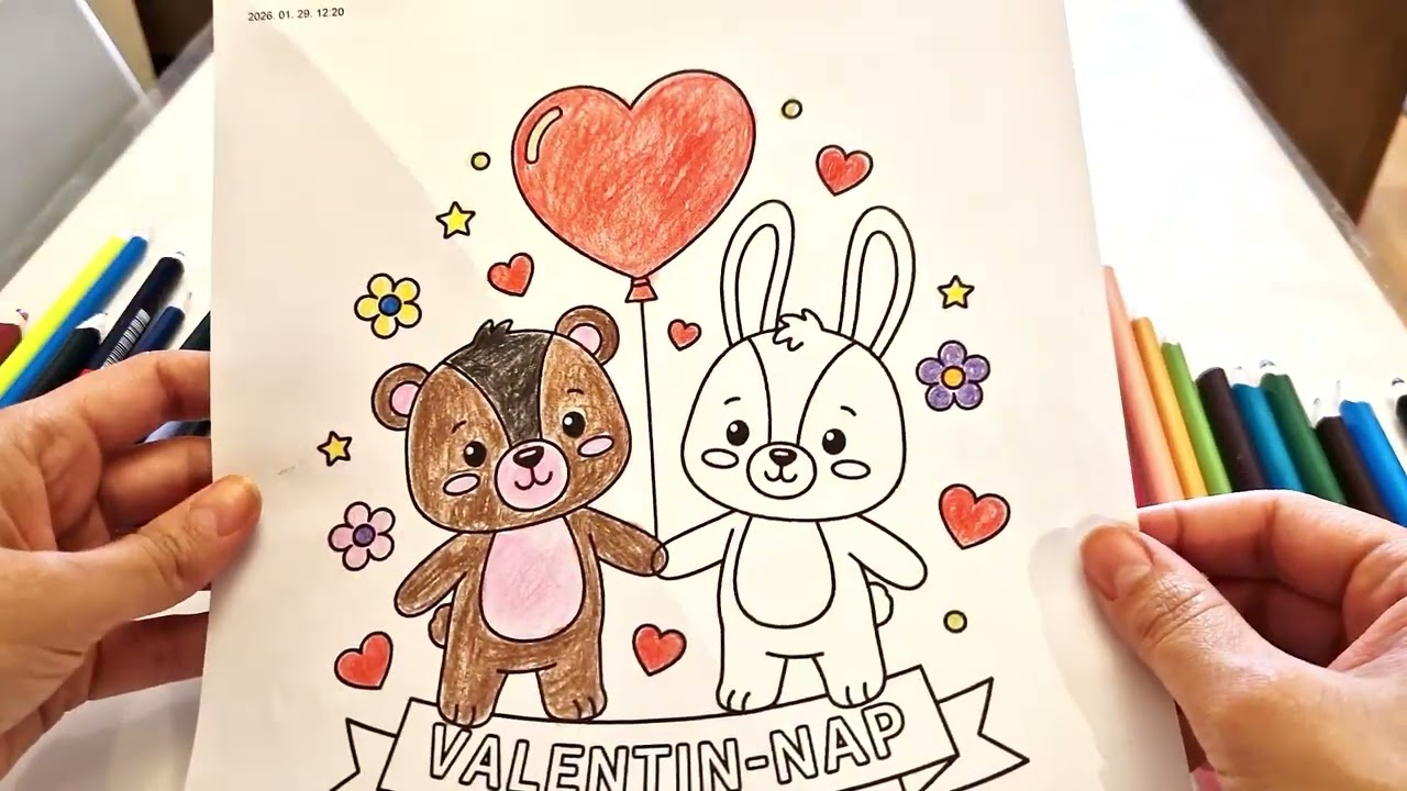 Varázslatos színező - VALENTÍN NAP - Varázslatos mesék