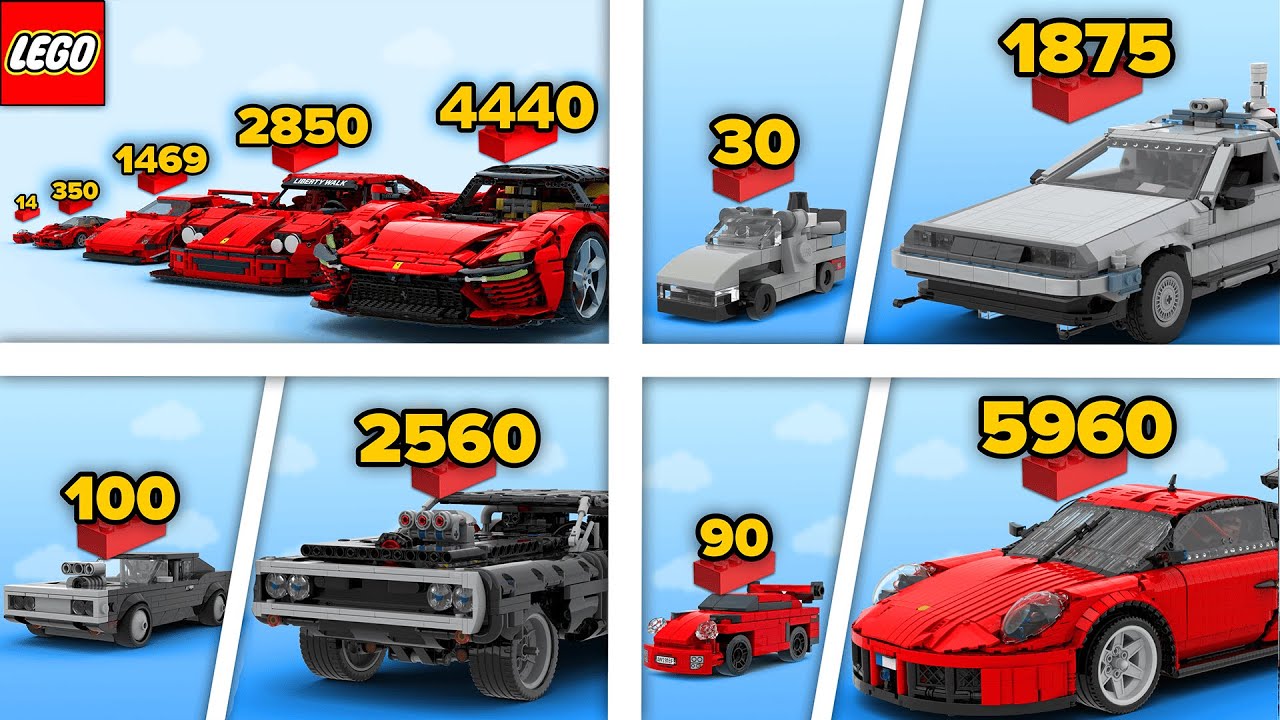 LEGO Cars in Different Scales (Porsche, Lamborghini, Ferrari, etc.) | Comparison