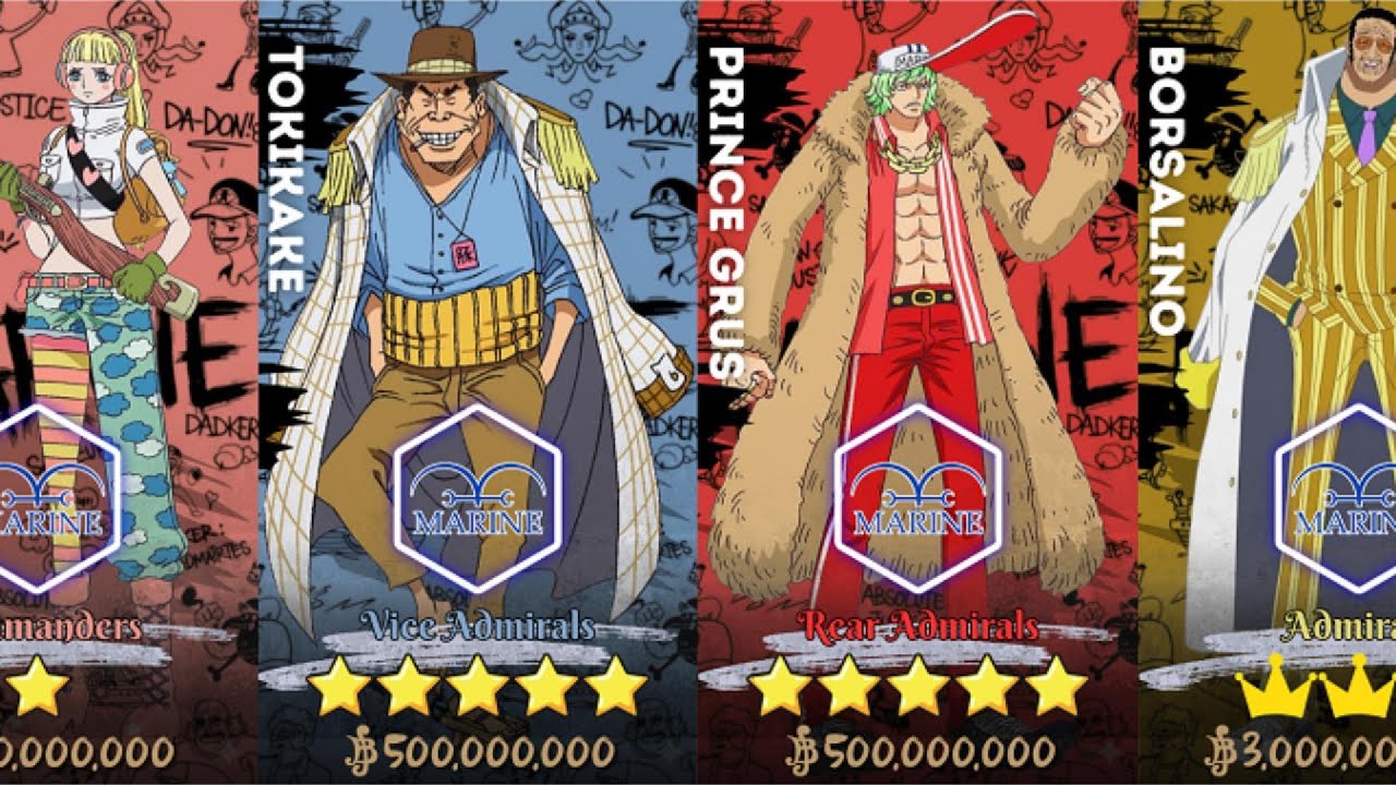 Cross Guild's Hitlist: Every Marine Bounty & Star Rating One Piece