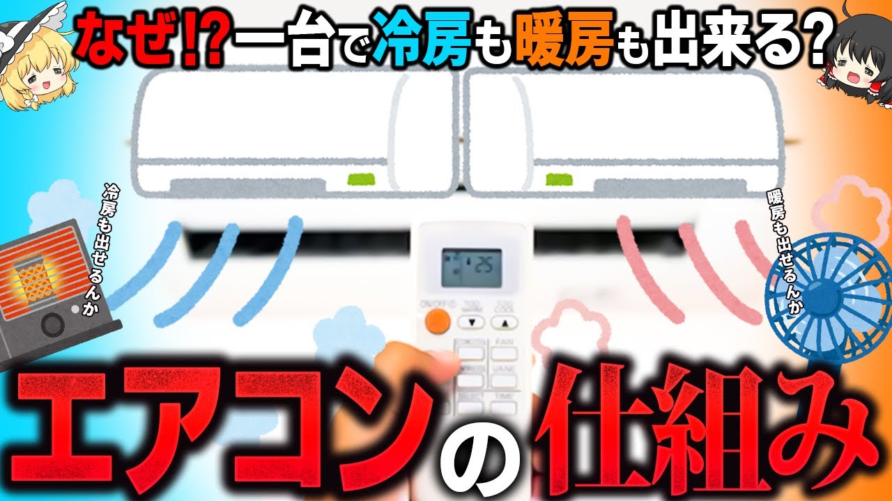 エアコンの原理　なぜ冷房は涼しく暖房は暖かいのか？【ゆっくり解説】
