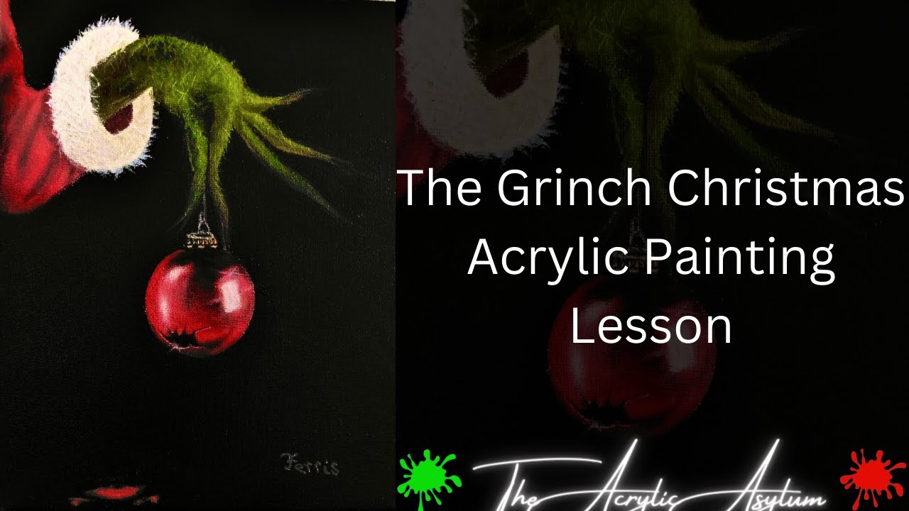 The Grinch Christmas Acrylic Painting Lesson