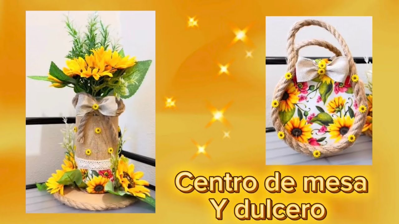 Hermoso centro de mesa y dulcero fácil y reciclando 💛🌻♻️