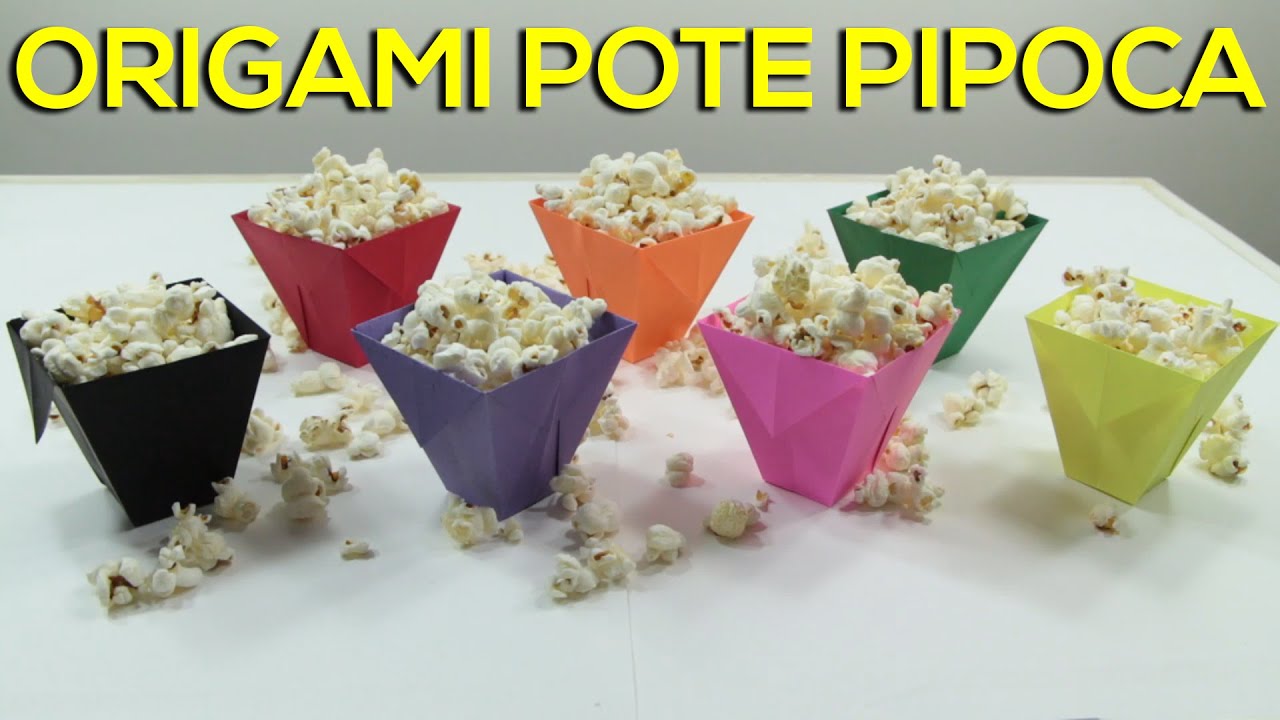 Origami balde/pote de Pipoca