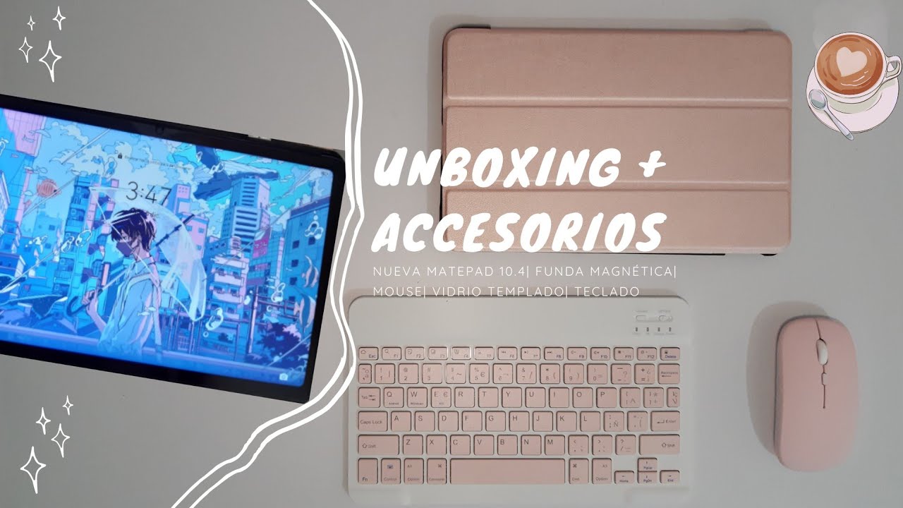 (eng) 📦 asmr UNBOXING Matepad 10.4 + accesories☁️🌸 class notes ✏🌈