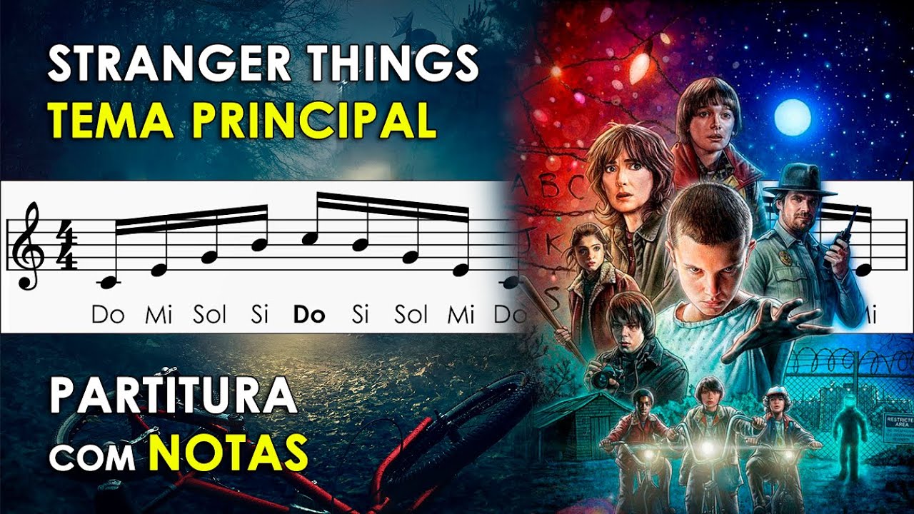 Tema de Stranger Things | Partitura com Notas para Flauta Doce, Violino | Série da Netflix