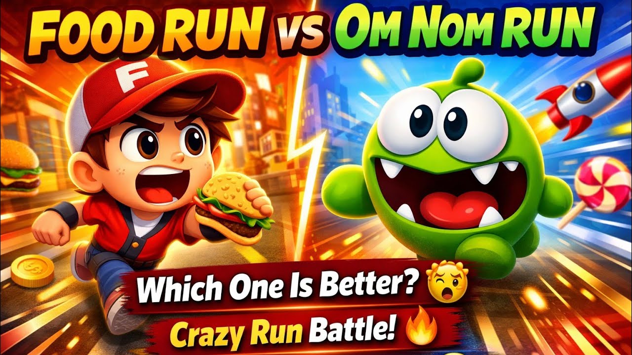 Food Run 🥪 vs Om Nom Run 🍬 | Which Game Is More Addictive? 😱 Android Gameplay Youtube Video. 