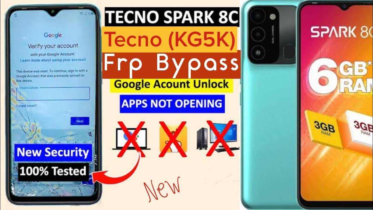 Tecno spark 8C frp bypass | KG5k, KG5j, KG5n, MZ-TECNO KG5k