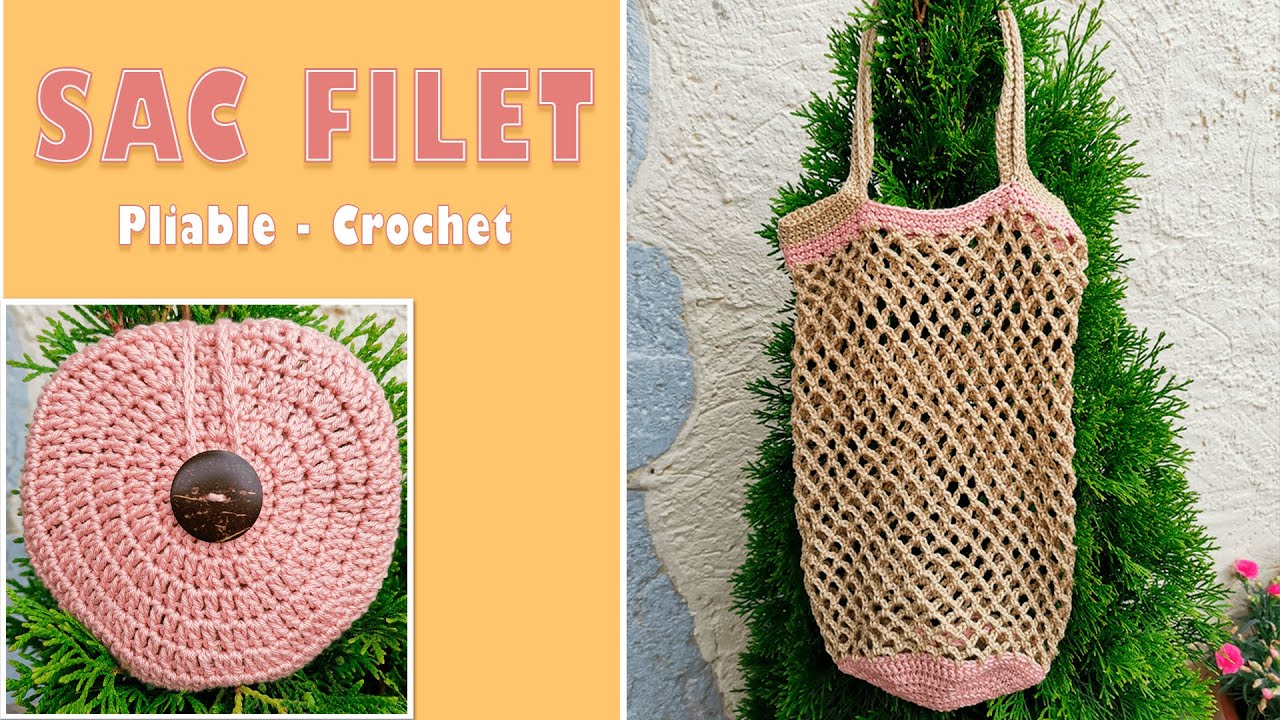 Comment faire un Sac Filet à Provision Pliable au crochet ? Tuto pas à pas débutant