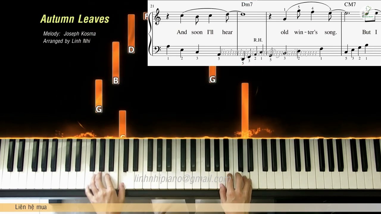 Autumn Leaves | Piano solo | Beginner level | Linh Nhi