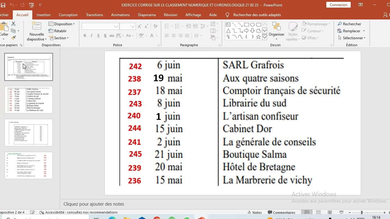 G E D   LE CLASSEMENT NUMERIQUE & ALPHABETIQUE