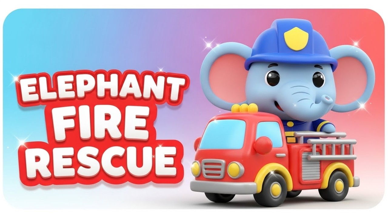 Elephant Firefighter Rescue Team | Helping Heroes Song for Kids