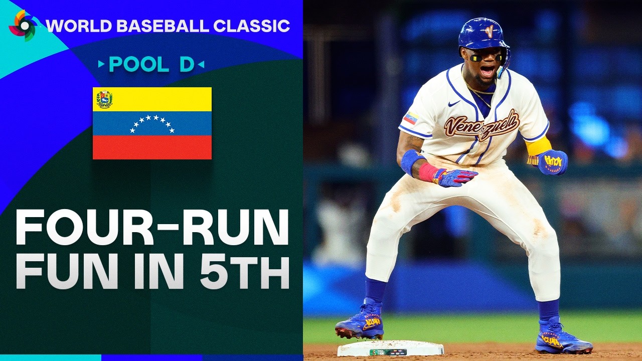 Ronald Acuña Jr., Willson Contreras and Wilyer Abreu highlight Venezuela's four-run 5th inning 🔥