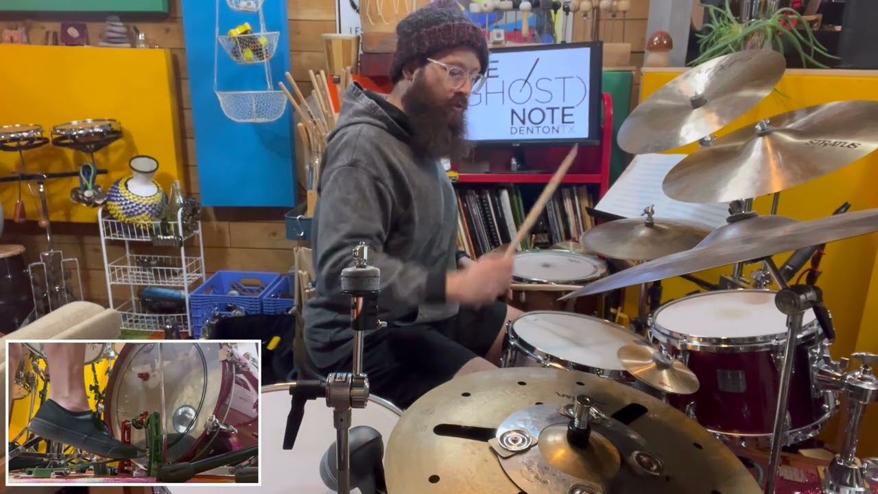 hand/foot technique: DRUM LESSON 🥁 THE (GHOST) NOTE MUSIC SCHOOL 👻 #musiclessons #drumlesson #denton