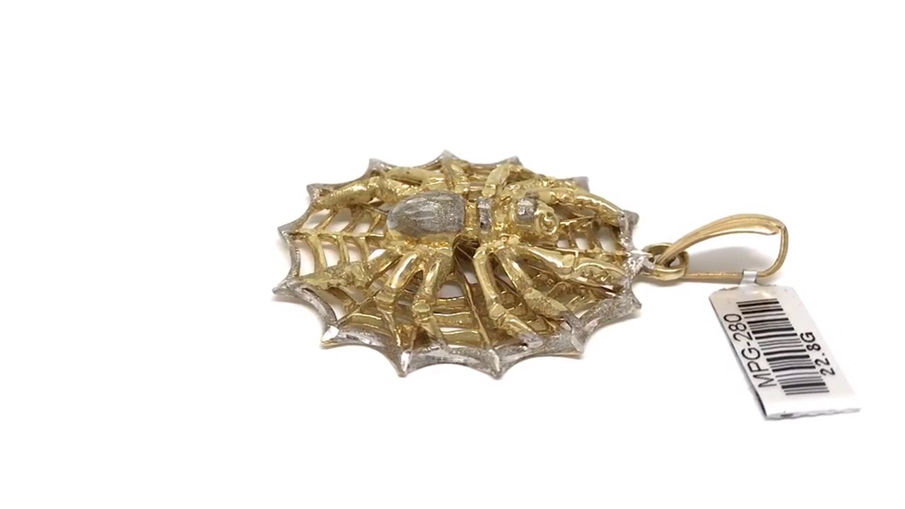 Pendentif pour homme en or jaune 10 carats Wild Life Spider (MPG-280)