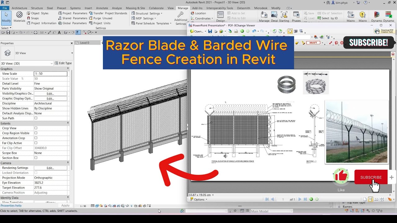 Razor Blade & Barded Wire Fence Creation in Revit