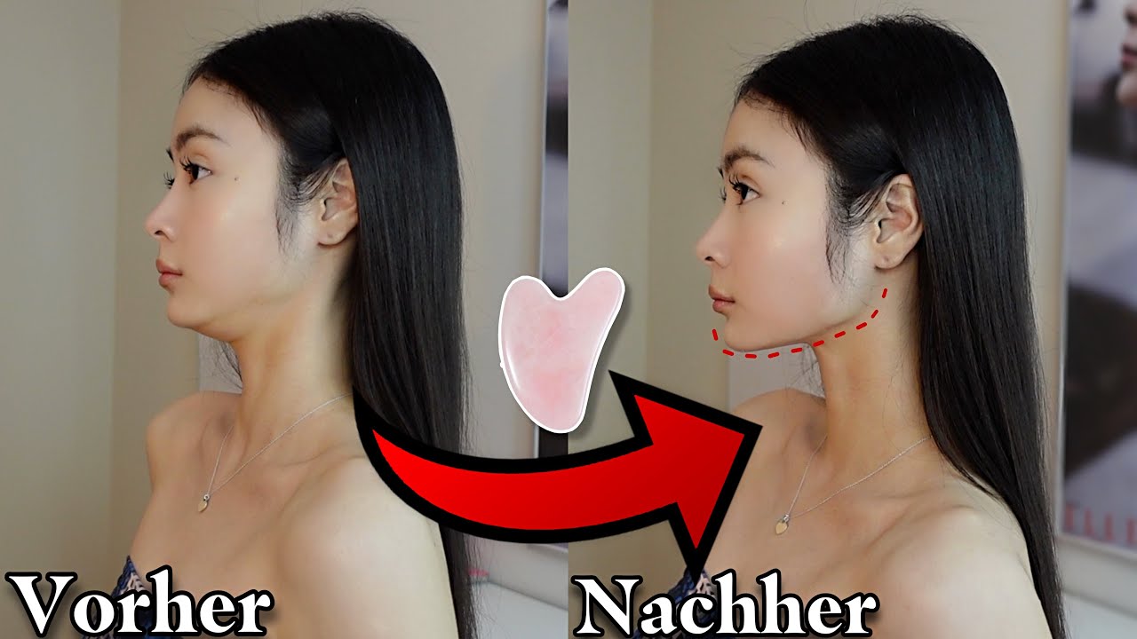 GESICHT SCHMALER & DOPPELKINN LOSWERDEN IN 2 WOCHEN | meine Gua Sha Routine