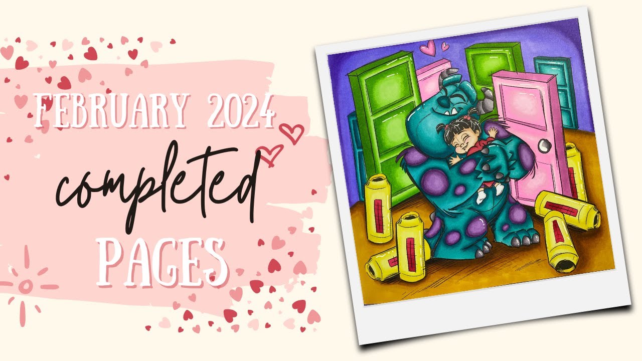 February 2024 Completed Coloring Pages