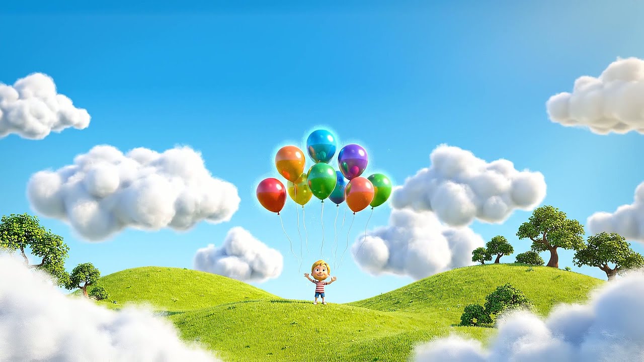 Seven Little Toy Balloons Float Float Float | Nursery Rhymes for Kids & Baby Songs
