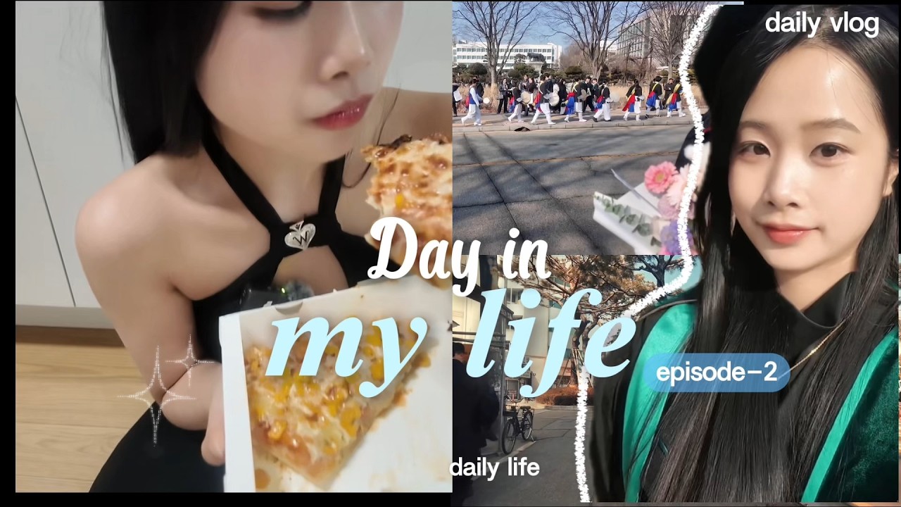 Cuộc sống một mình ở seoul☘️| Lễ tốt nghiệp tuổi 25 - mì padthai-trạm y tế 🏥 -pizza -🍓