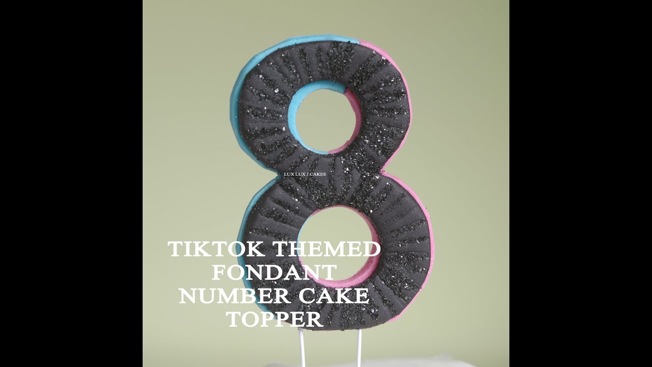 TikTok themed fondant number topper tutorial