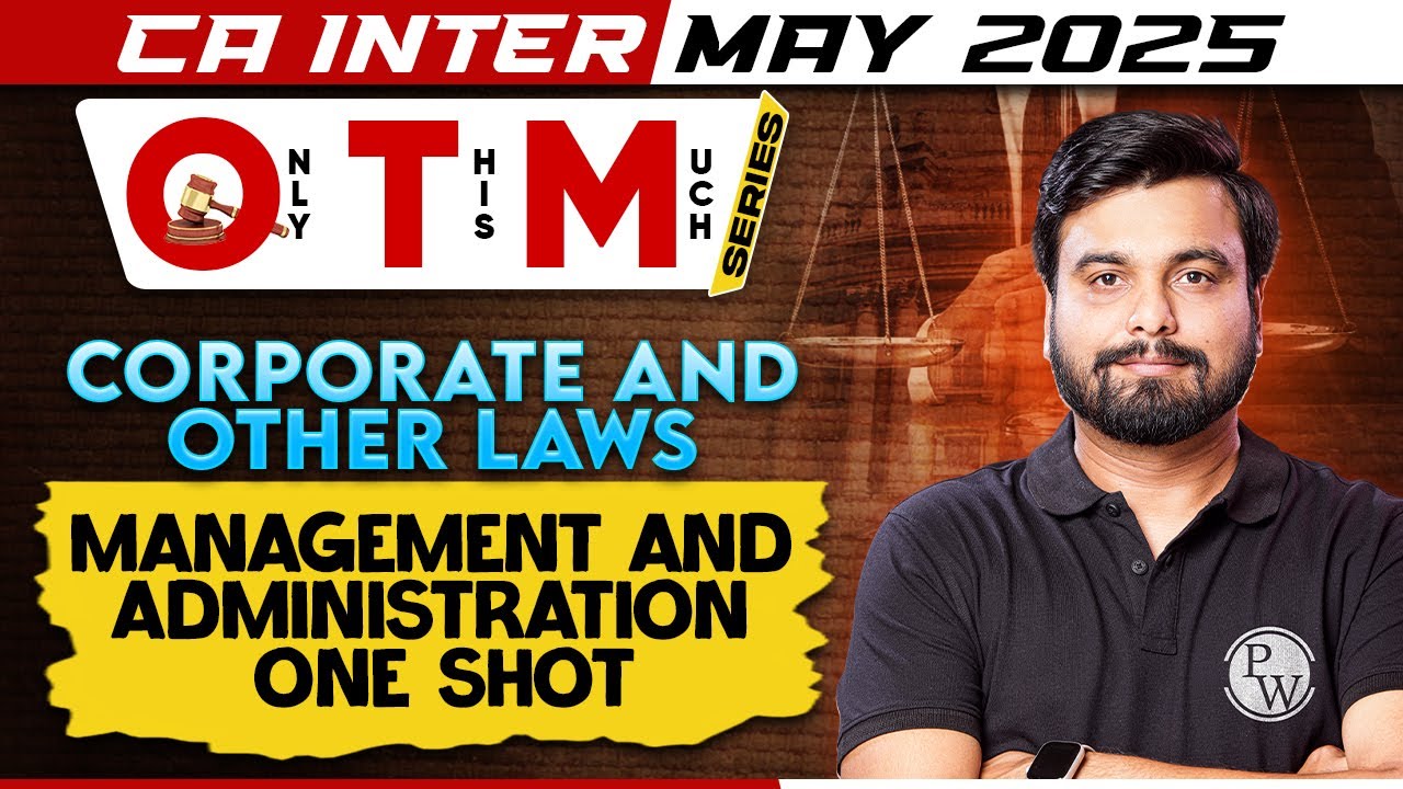 CA Inter Corporate and Other Laws: Management And Administration - One Shot Revision | OTM Series