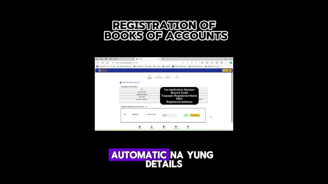 Registration of Manual Books of Accounts thru ORUS #bir #bookkeeping #booksofaccounts
