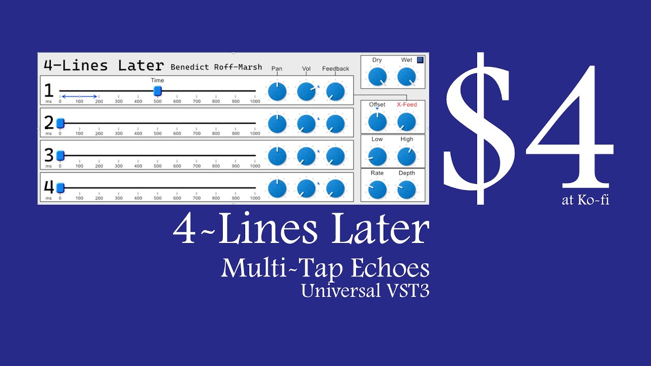 4-Lines Later Multi-Tap Echo Universal VST3 - Manual