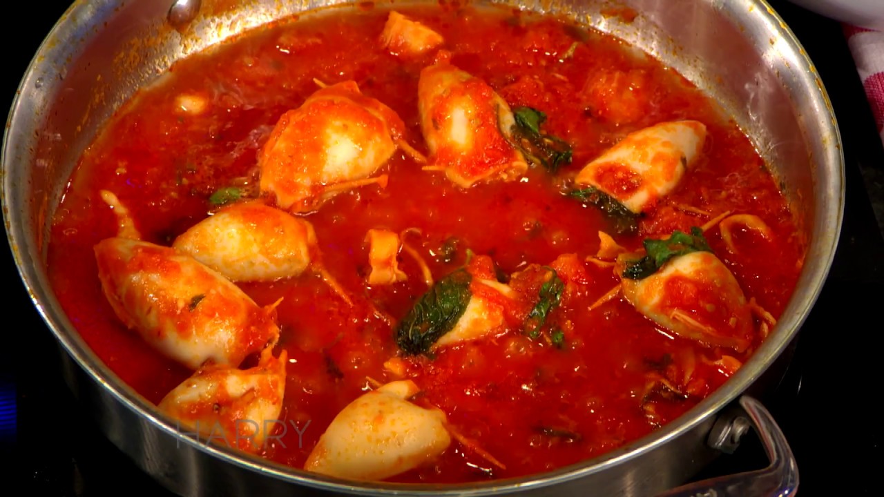 Nonna Maria's Stuffed Calamari with Linguini