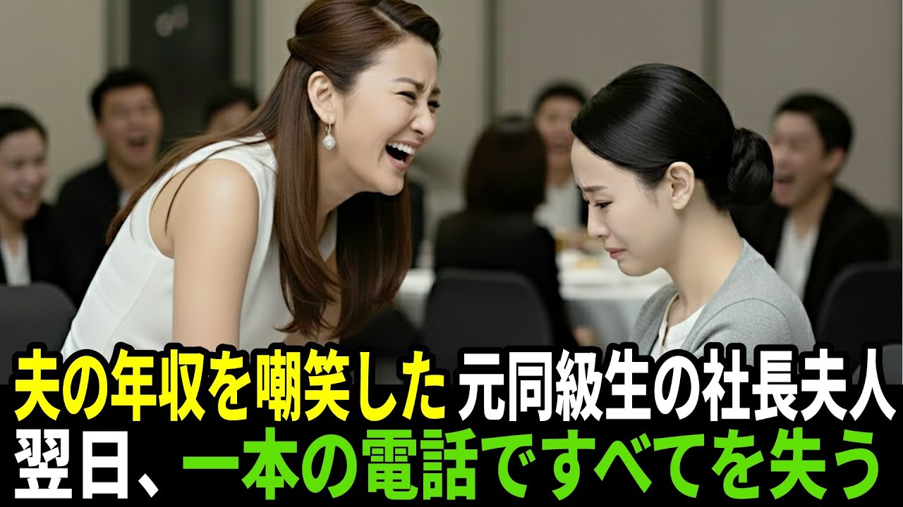 「生活きついでしょ？w」夫の年収を嘲笑した元同級生の社長夫人――翌日、一本の電話ですべてを失う【人生逆転】