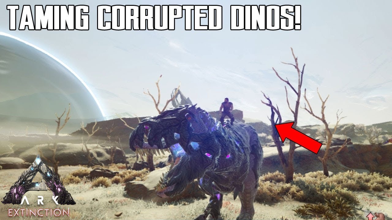 TAMING CORRUPTED DINOS IN ARK EXTINCTION! - How to tame and ride!