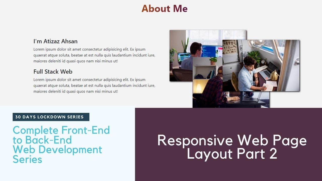 30 Days Lockdown Complete Web Development Series - CSS Responsive Web Page part 2