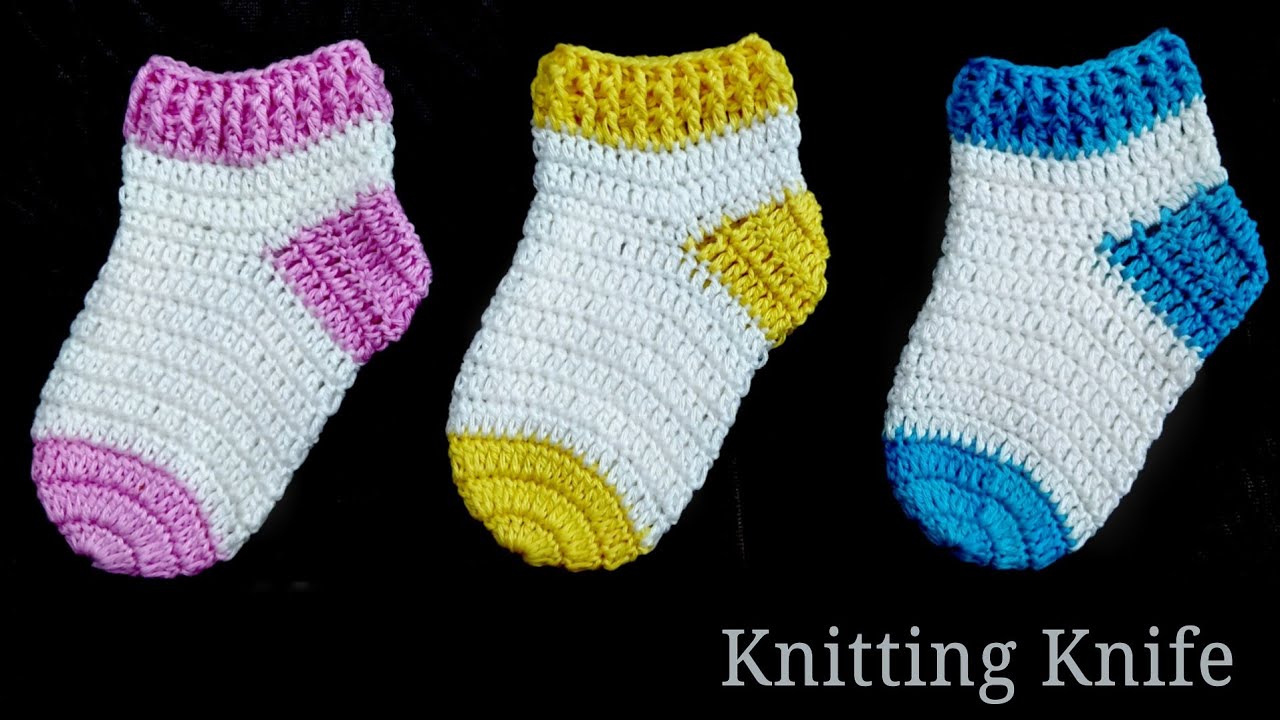 How To Crochet Perfect Shaped Baby Socks 🧦. Easy Tutorial