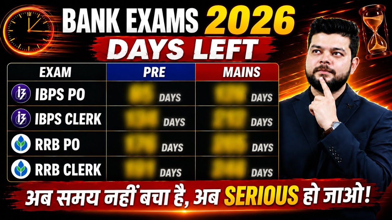 Bank Exams Days Left 2026 | IBPS Calendar 2026 | Days Left for IBPS Exams 2026
