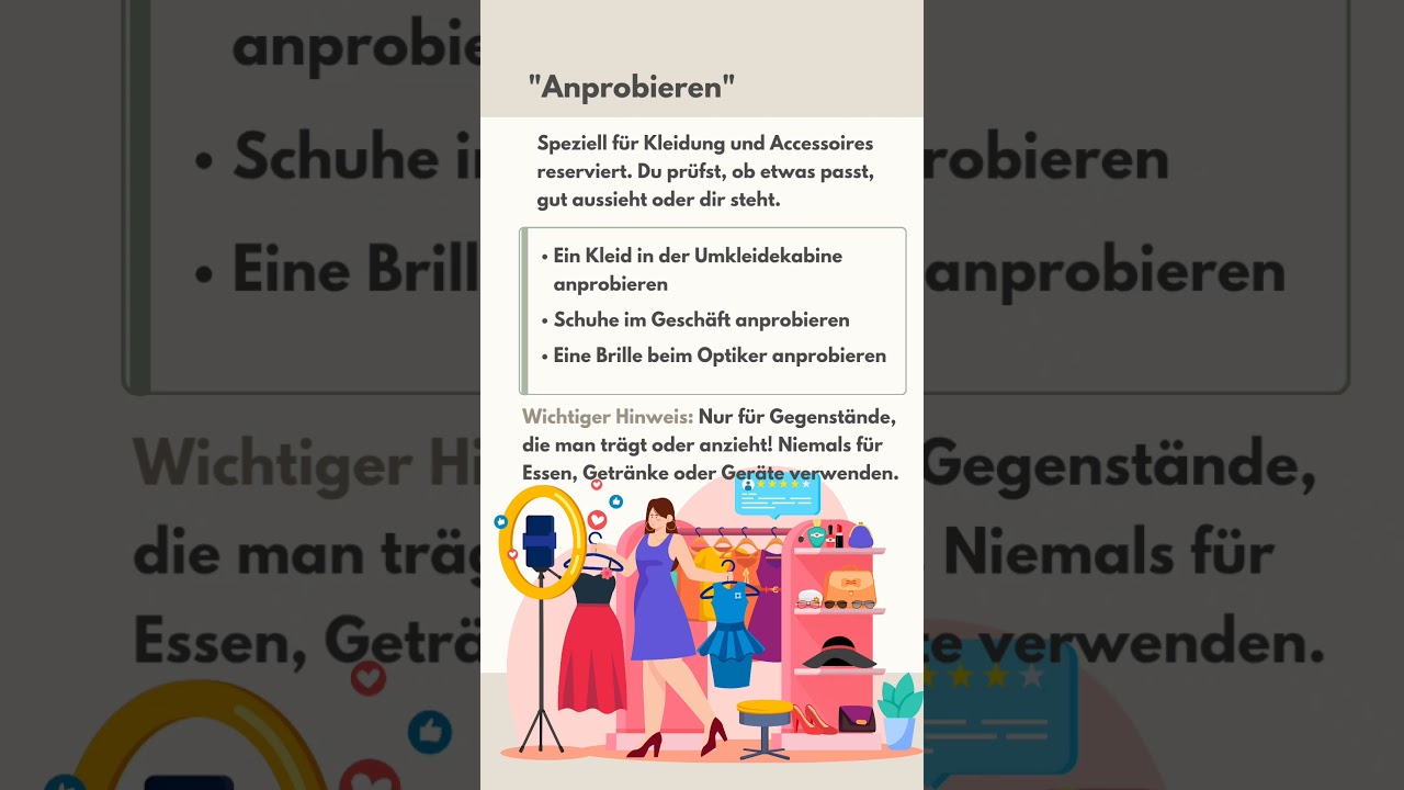 Probieren, anprobieren, ausprobieren