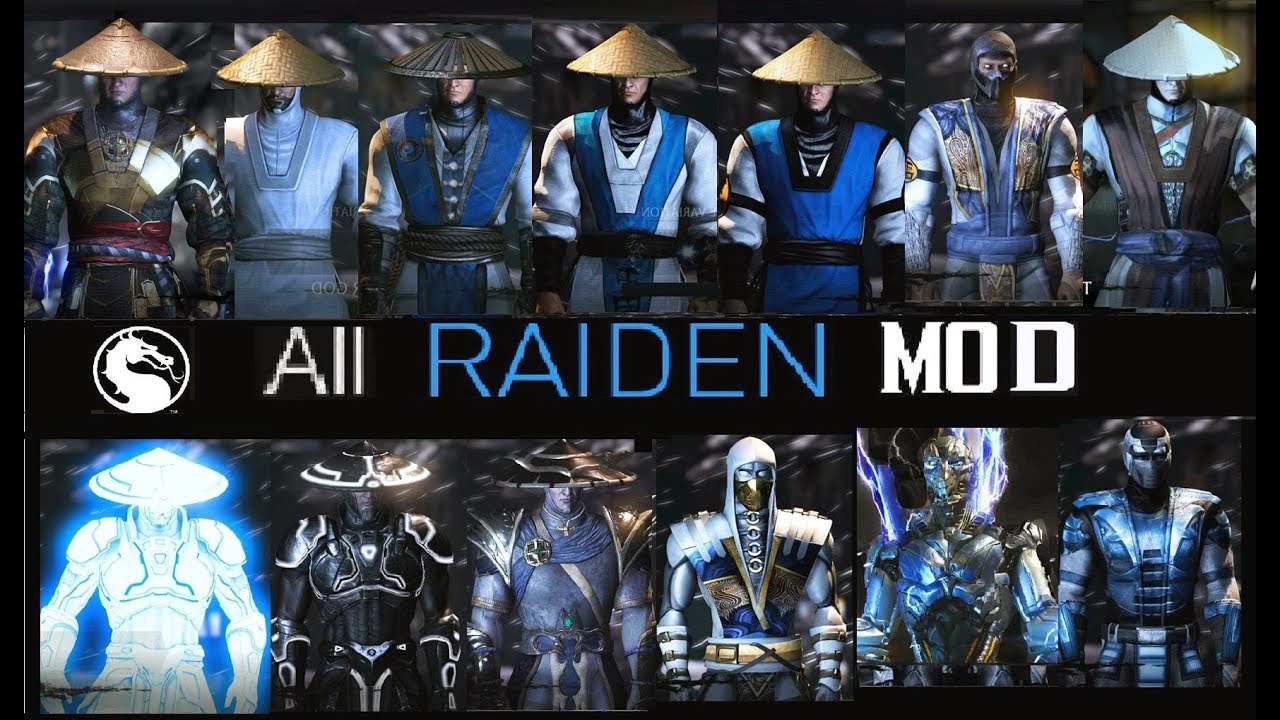 Mortal Kombat X All RAIDEN MKX Costume Skin PC Mod MKX MKXL