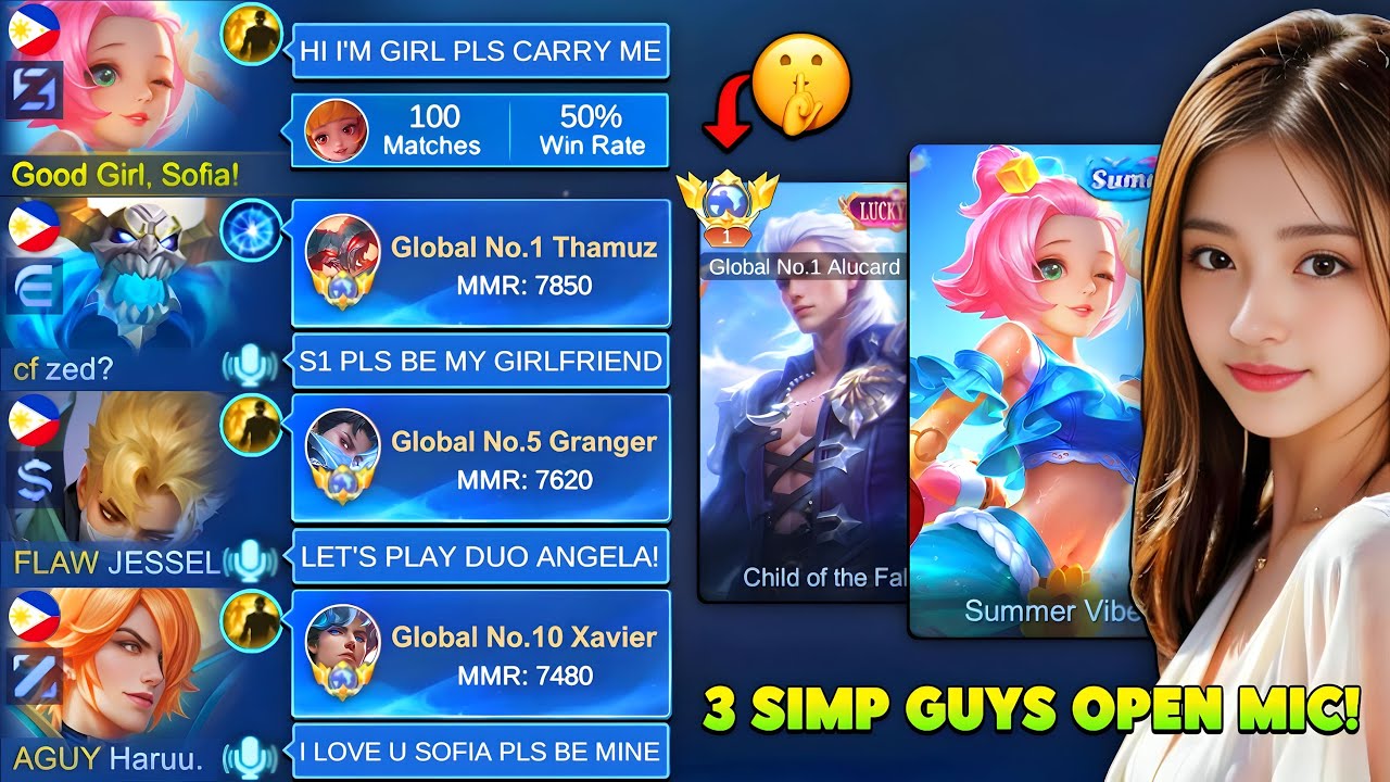 I PRETEND E-GIRL & MET 3 SIMPS ON MIC!! (then show my global 1 alu!💀) WTF Reactions!🤣