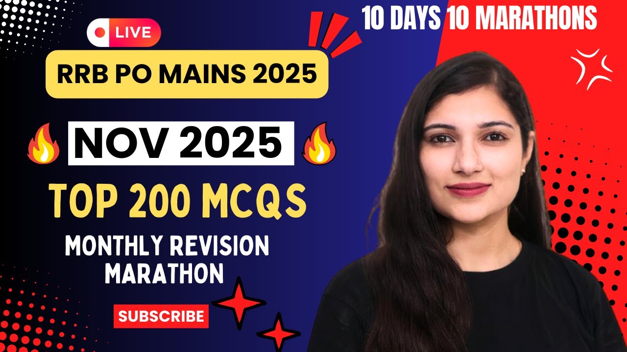 NOV 2025 TOP 200 Current Affairs MCQs | RRB PO | RRB CLERK | 10 DAYS 10 MARATHONS by Sheetal Mam