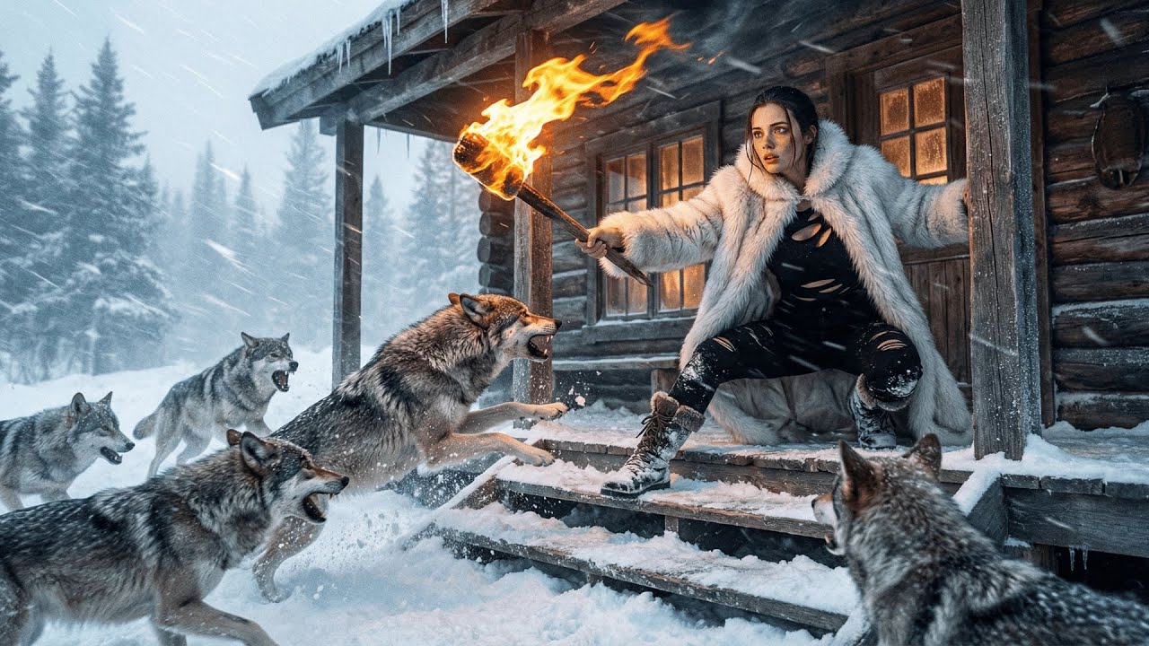 Girl alone surviving the frozen wilderness | Her fight against deadly wolves attack
