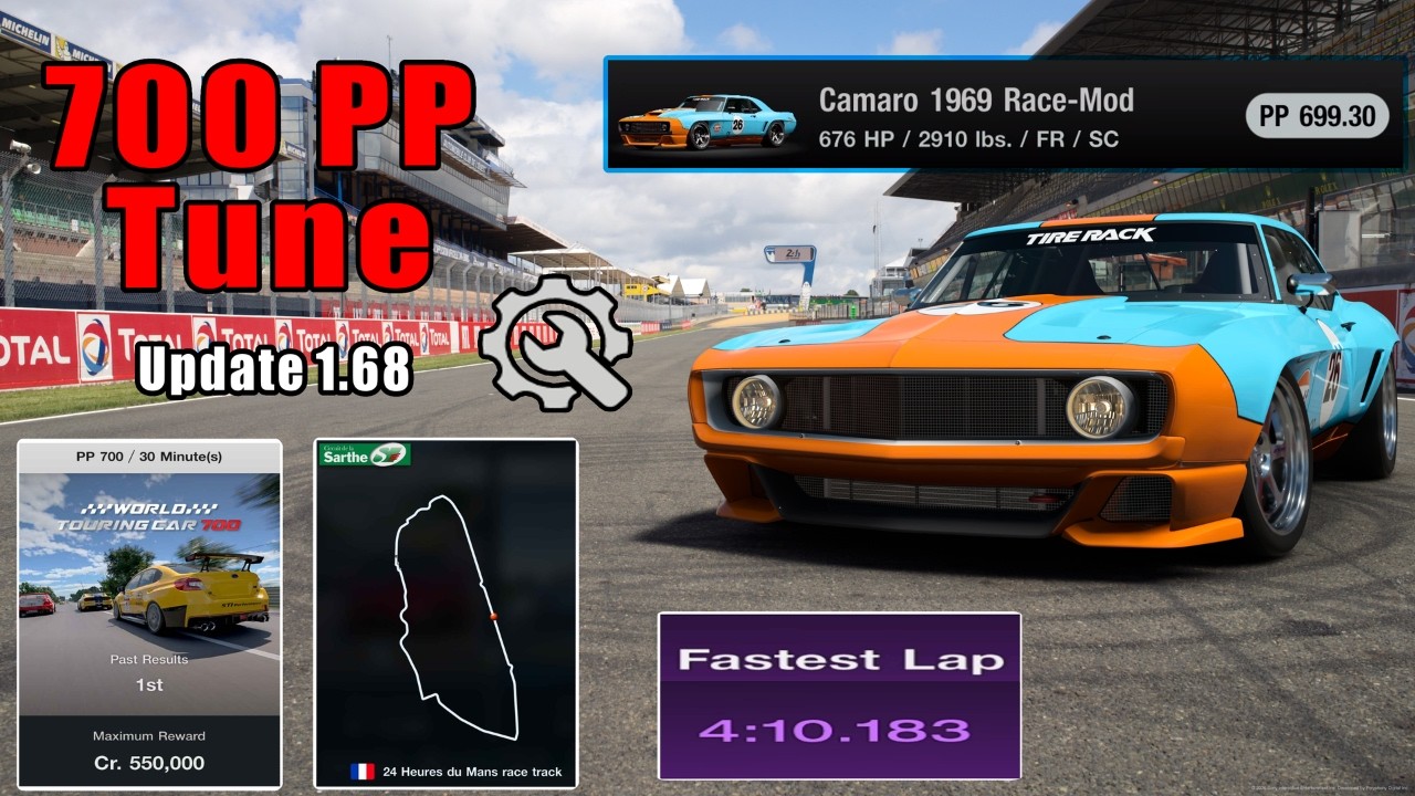 GT7|Camaro 1969 Race-Mod|LeMans 700pp Build|1.68