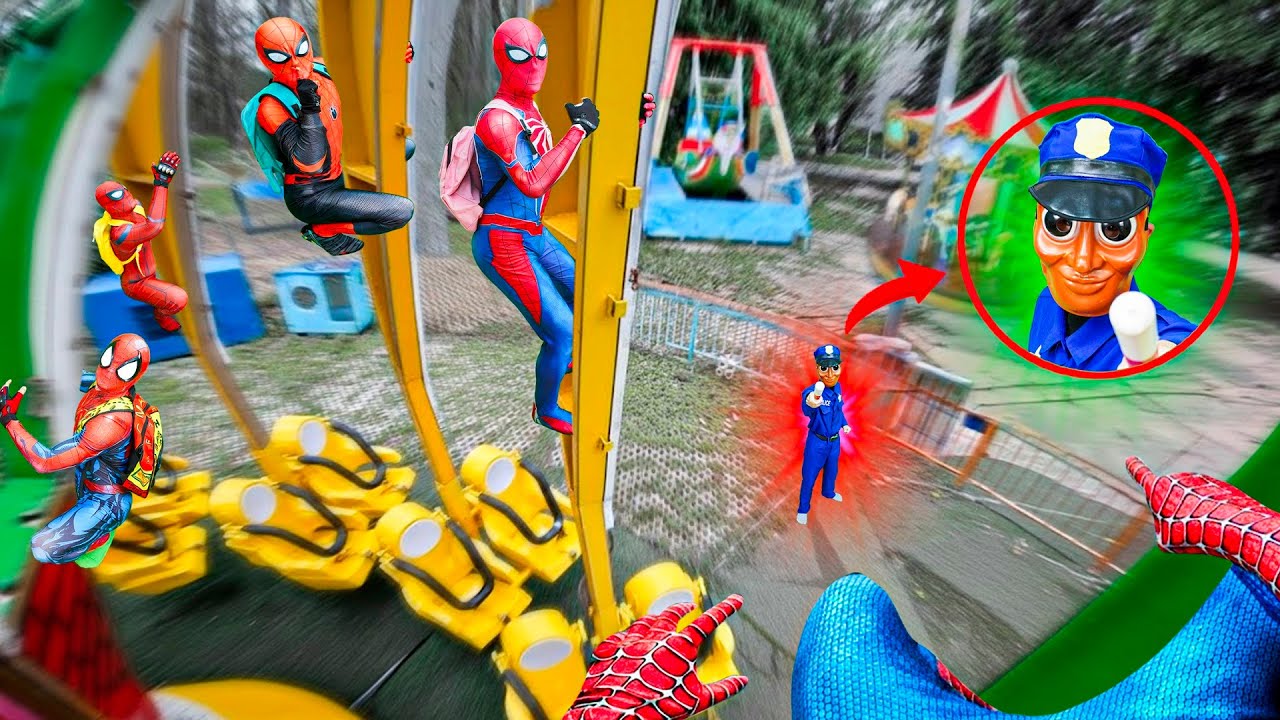 4 SPIDERMAN Bros Late for School! Extreme POV Race Against Time