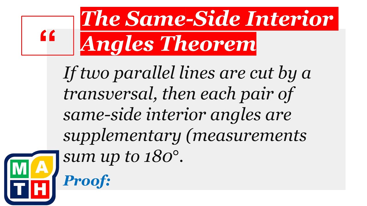 Same-Side Interior Angles Theorem Proof