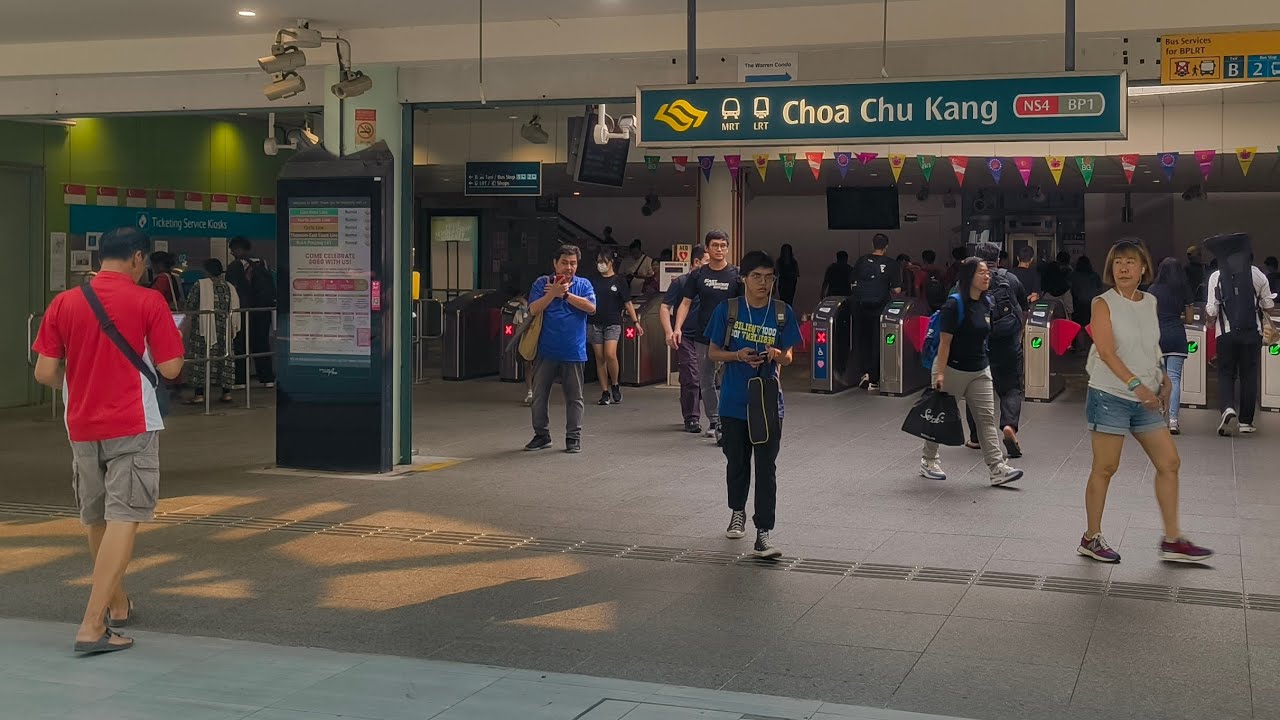 Pedestrian Footage Singapore | Between Choa Chu Kang Yew Tee MRT Stations + Shopping Centres