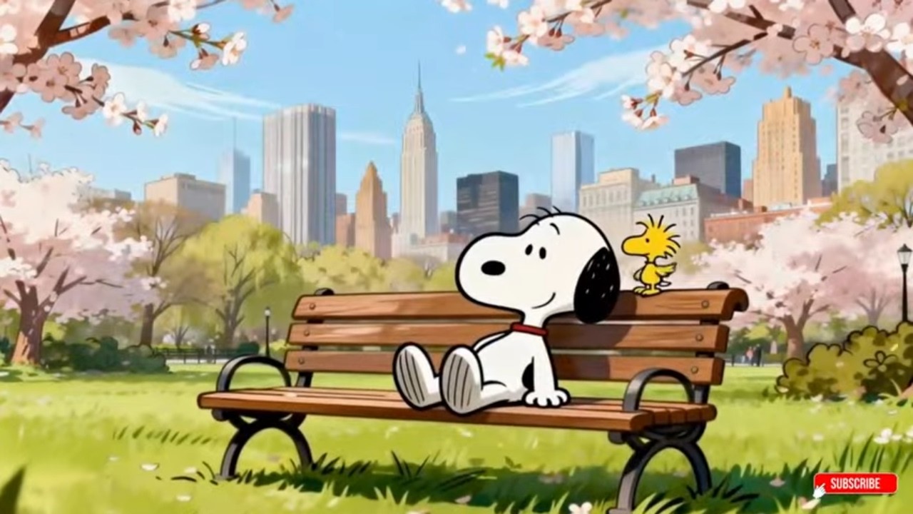 Snoopy in NYC 🍎 Warm Jazz for Your Workday 🎷☕