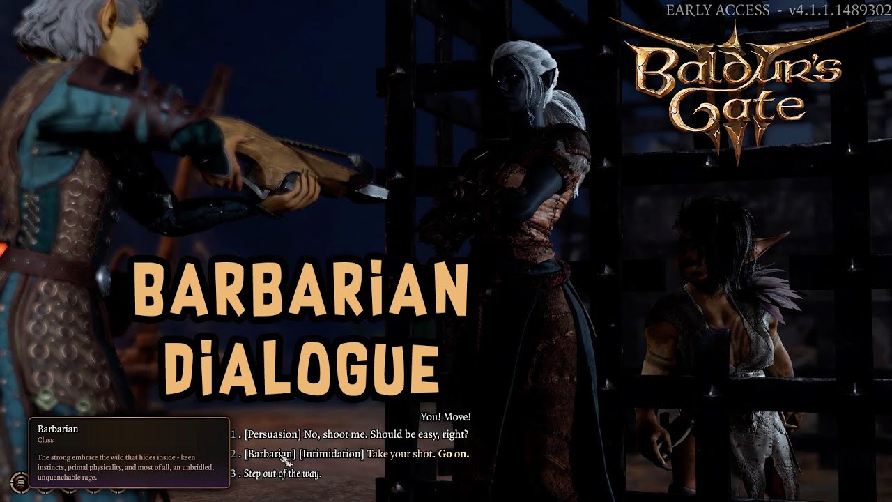 Baldur's Gate 3 Patch 7: Barbarian Dialogue to save Sazza
