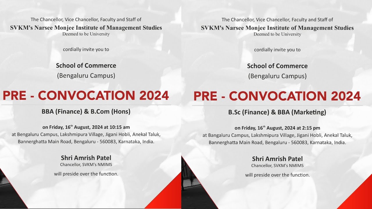 Pre-CONVOCATION 2024 | School Of Commerce | NMIMS BENGALURU